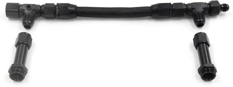 LVOUP 4150 Carburetor Fuel Line Kit 8AN Dual Feed Fuel Line to 7/8" Braided Dual Inlet Fuel Line Kit for Holley Black - Image 5